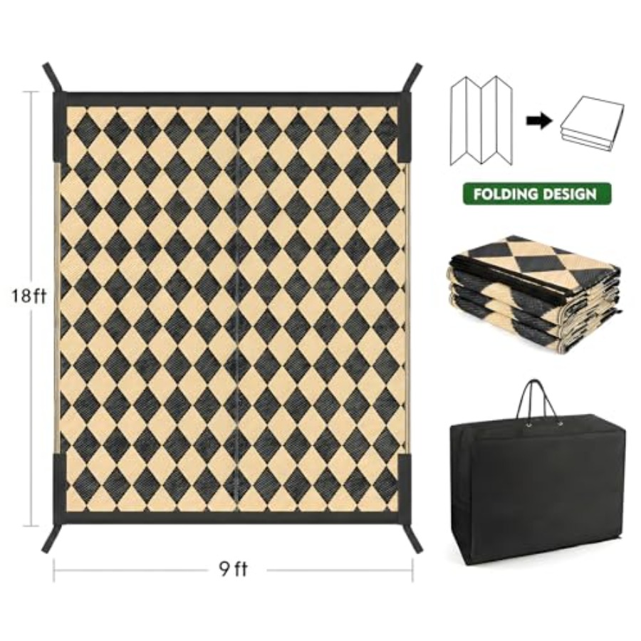 Outdoor Camping Rugs 9x18 ft W - Outdoor Camping Rugs 9X18 reseña y precio