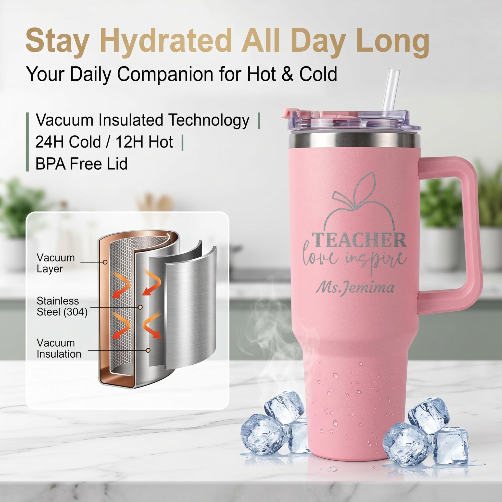 1L Teacher personalized text b - Outdoor Camping Water Tank reseña y precio