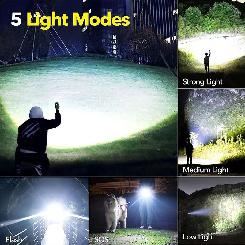 High Power LED Flashlight Rech - Outdoor Camping Lampe reseña y precio