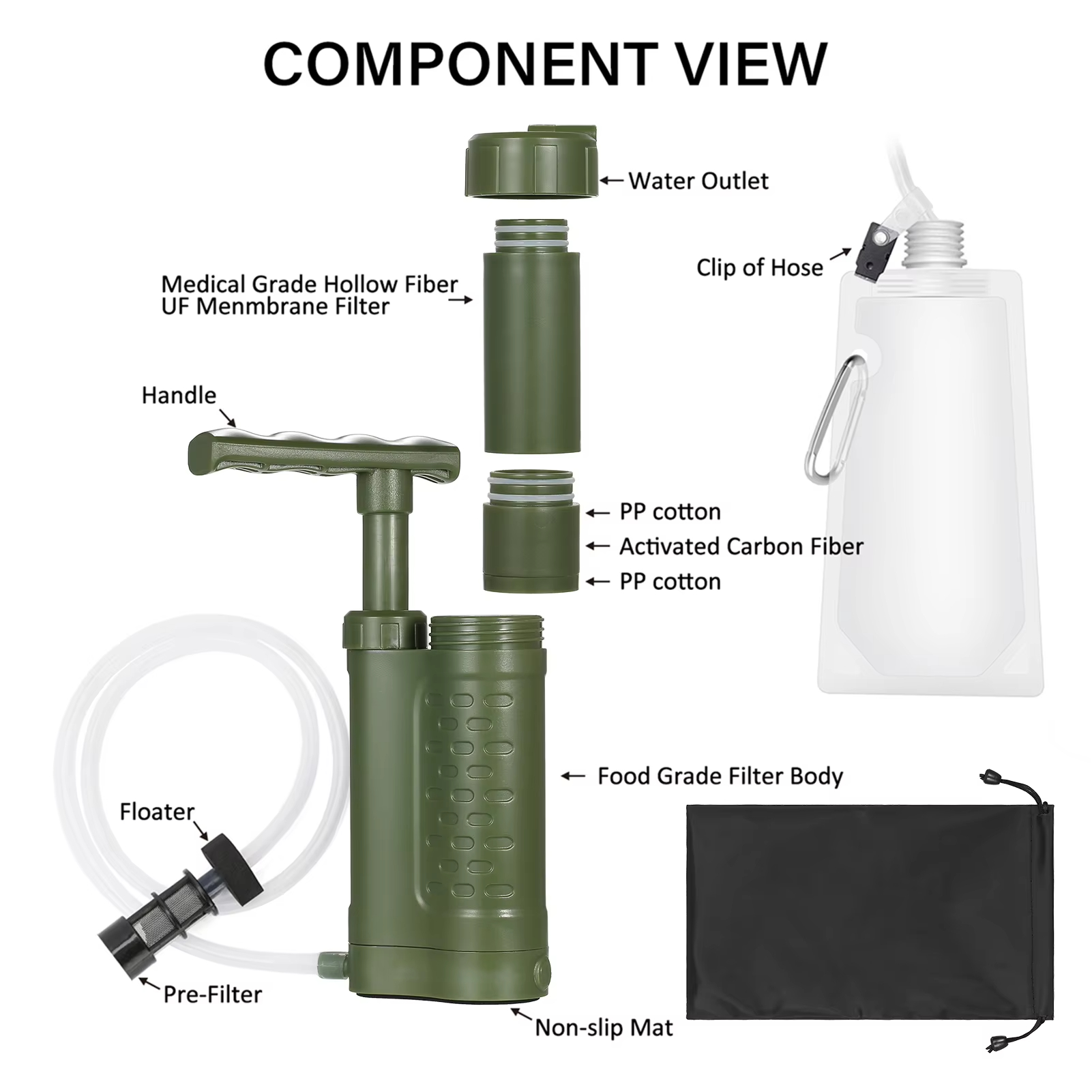 Outdoor Emergency Filtration T - Portable Water Filter reseña y precio