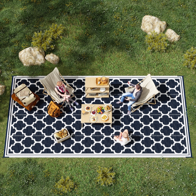 Outsunny Reversible Outdoor Ru - Outdoor Camping Rugs 9X18 reseña y precio