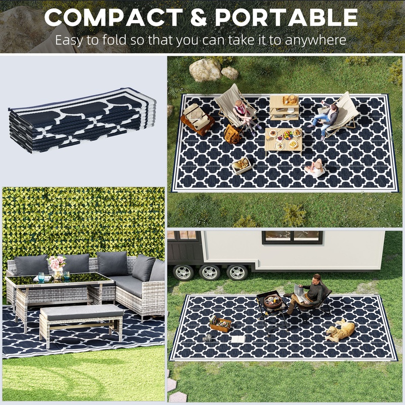 Outsunny Reversible Outdoor Ru - Outdoor Camping Rugs 9X18 reseña y precio