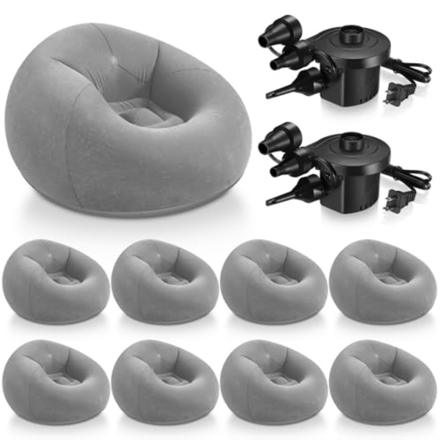 9 Pcs Inflatable Bean Bag Chai - Outdoor Camping Folding Chairs reseña y precio