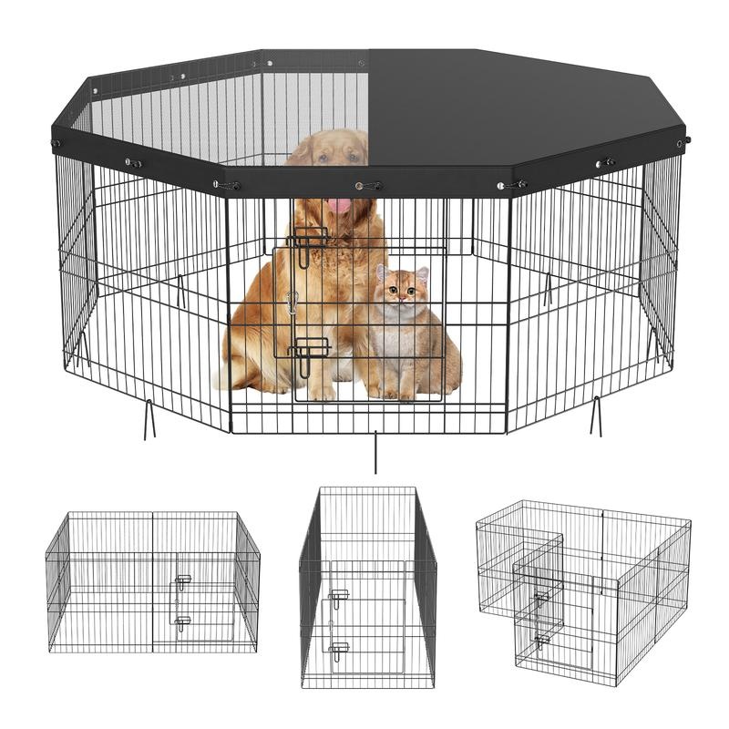 8-Piece Foldable Metal Dog Pen - Outdoor Camping Dog Fence reseña y precio
