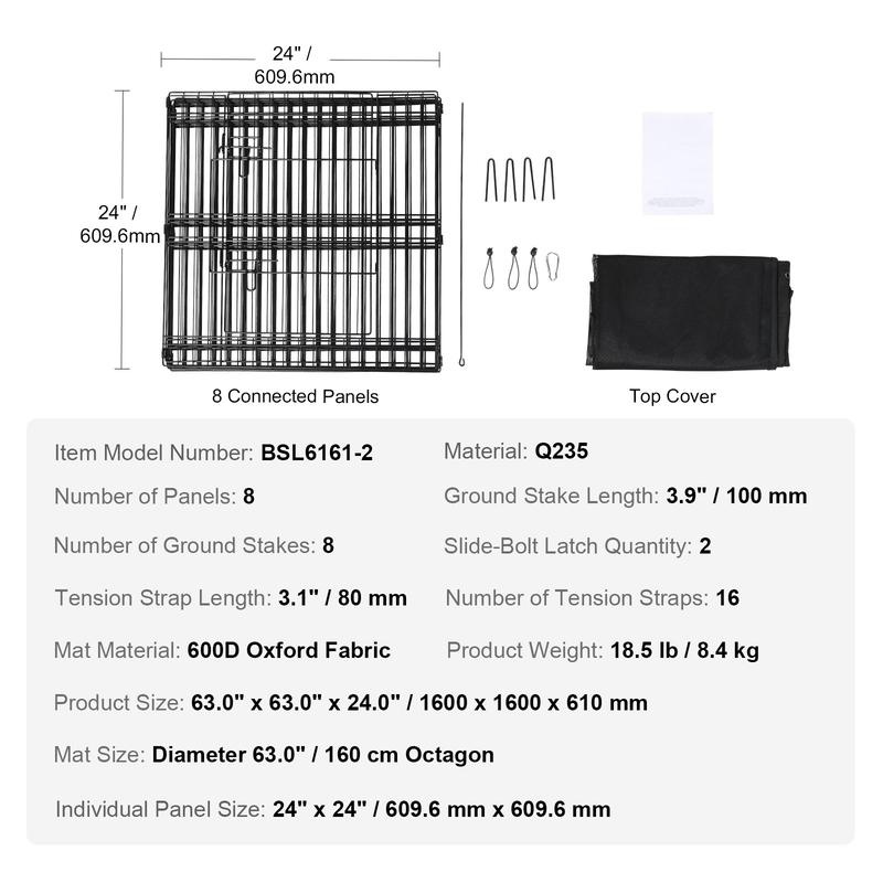 8-Piece Foldable Metal Dog Pen - Outdoor Camping Dog Fence reseña y precio