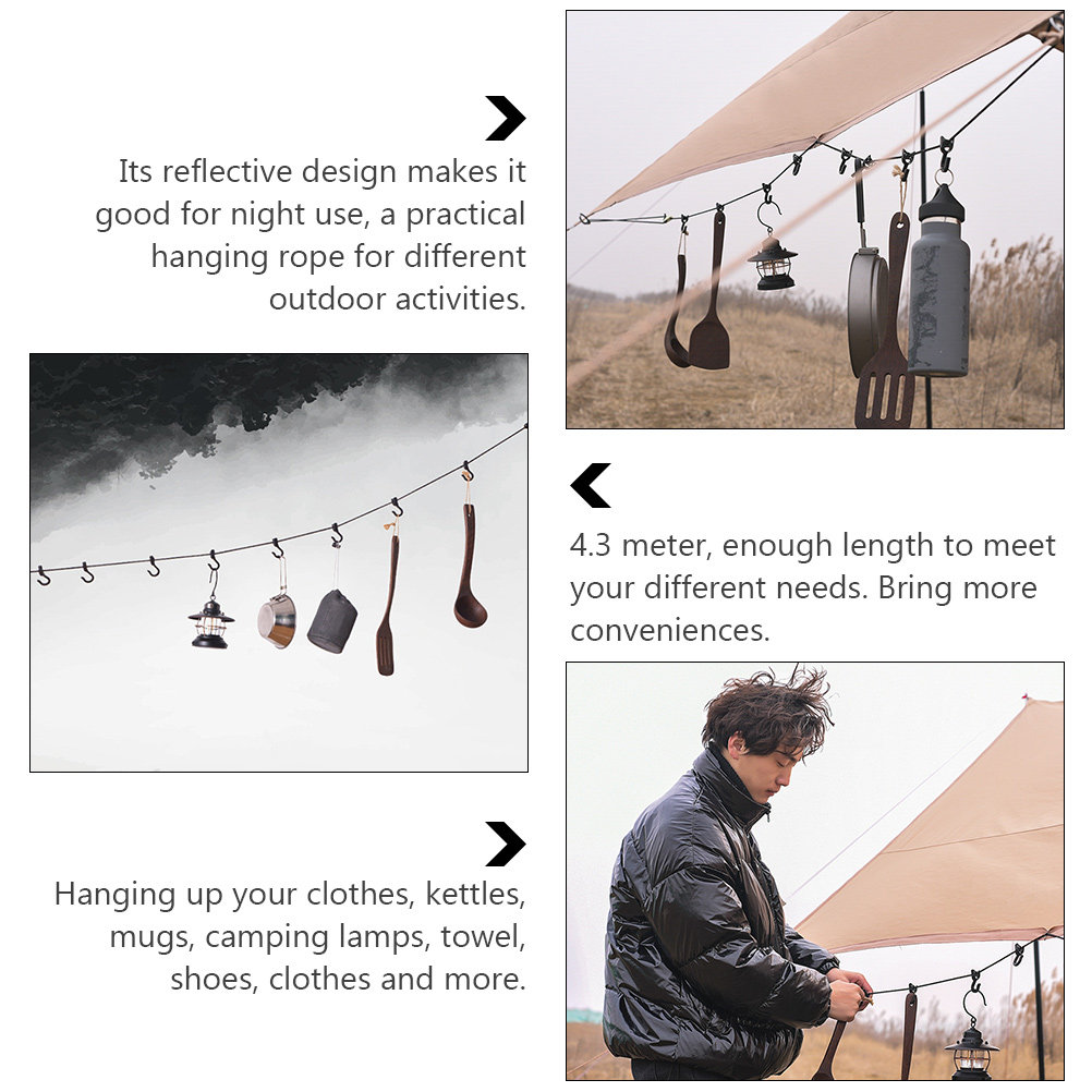 4.3 Meter Camping Drying Rope  - Outdoor Camping Kettle reseña y precio