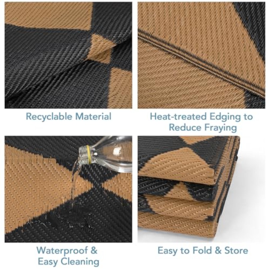 Outdoor Plastic Straw Rug 9x18 - Outdoor Camping Rugs 9X18 reseña y precio